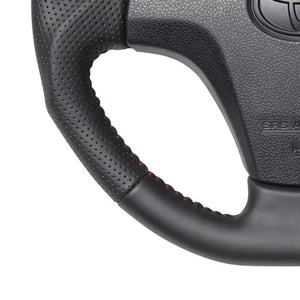 REAL ORIGINAL SERIES SOFT D SHAPE ALL LEATHER RED STITCH STEERING WHEEL FOR TOYOTA SUCCEED 160 : KOUKI  TYB-LPB-RD