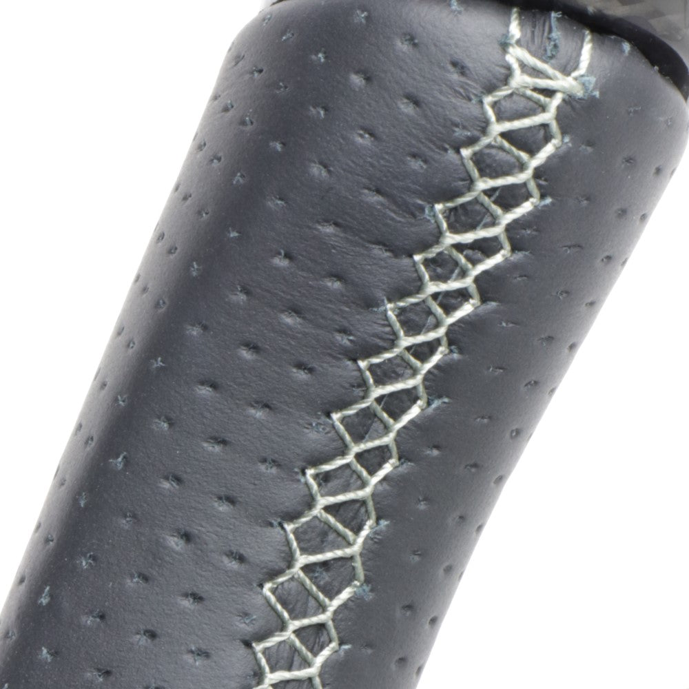 REAL PREMIUM SERIES D SHAPE BLACK CARBON SILVER EURO STITCH STEERING WHEEL FOR TOYOTA SUPRA DB TYPE  TYCP-BK-BKC