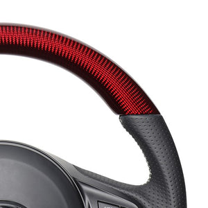 REAL PREMIUM SERIES D SHAPE RED CARBON SILVER EURO STITCH STEERING WHEEL FOR TOYOTA SUPRA DB TYPE  TYCP-RDC-SL