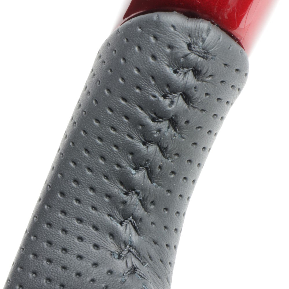 REAL ORIGINAL SERIES SOFT D SHAPE PEARL RED BLACK STITCH STEERING WHEEL FOR TOYOTA ROOMY 900 : KOUKI  TYD-RDW-BK