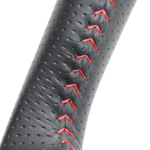 REAL ORIGINAL SERIES SOFT D SHAPE ALL LEATHER RED STITCH STEERING WHEEL FOR DAIHATSU THOR 900 : KOUKI  TYD-LPB-RD