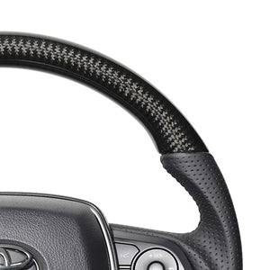 REAL PREMIUM SERIES SOFT D SHAPE BLACK CARBON BLACK EURO STITCH STEERING WHEEL FOR TOYOTA HARRIER 80  TYFP-BKC
