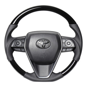 REAL PREMIUM SERIES SOFT D SHAPE PIANO BLACK BLACK EURO STITCH STEERING WHEEL FOR TOYOTA HARRIER 80  TYFP-PBW