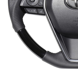 REAL PREMIUM SERIES SOFT D SHAPE PIANO BLACK BLACK EURO STITCH STEERING WHEEL FOR TOYOTA HARRIER 80  TYFP-PBW