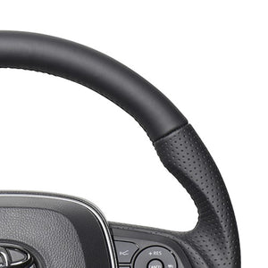 REAL PREMIUM SERIES SOFT D SHAPE NAPPA ALL LEATHER BLACK EURO STITCH STEERING WHEEL FOR TOYOTA RAV4 PHV 50  TYFP-LPB