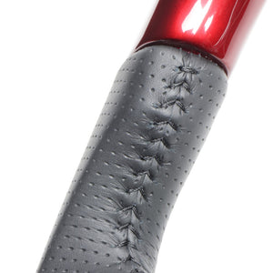 REAL ORIGINAL SERIES D SHAPE PEARL RED BLACK STITCH STEERING WHEEL FOR TOYOTA YARIS 10 210  TYE-RDW-BK