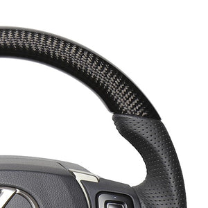 REAL ORIGINAL SERIES PARALLEL CUT C SHAPE BLACK CARBON BLACK EURO STITCH STEERING WHEEL FOR LEXUS IS 30 : ZENKI  LXC-BKC-BK