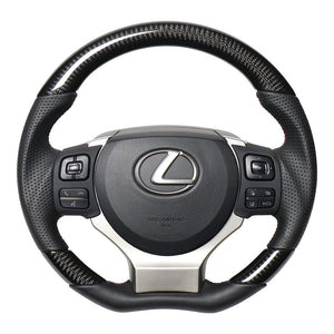 REAL ORIGINAL SERIES PARALLEL CUT C SHAPE BLACK CARBON DARK WINE X BLACK EURO STITCH STEERING WHEEL FOR LEXUS GS F 10 : ZENKI  LXC-BKC-DW