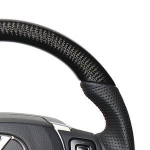 REAL ORIGINAL SERIES PARALLEL CUT C SHAPE BLACK CARBON DARK WINE X BLACK EURO STITCH STEERING WHEEL FOR LEXUS GS F 10 : ZENKI  LXC-BKC-DW