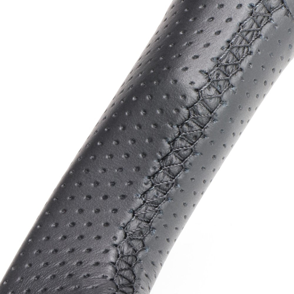 REAL ORIGINAL SERIES PARALLEL CUT C SHAPE ALL LEATHER BLACK EURO STITCH STEERING WHEEL FOR LEXUS CT 10 : 1 2 TYPE  LXC-LPB-BK