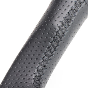 REAL ORIGINAL SERIES PARALLEL CUT C SHAPE ALL LEATHER BLACK EURO STITCH STEERING WHEEL FOR LEXUS RC 10 : ZENKI  LXC-LPB-BK