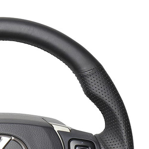 REAL ORIGINAL SERIES PARALLEL CUT C SHAPE ALL LEATHER BLACK EURO STITCH STEERING WHEEL FOR LEXUS IS 30 : ZENKI  LXC-LPB-BK