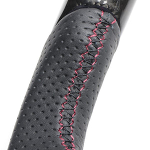 REAL ORIGINAL SERIES PARALLEL CUT C SHAPE BLACK CARBON DARK WINE X BLACK EURO STITCH STEERING WHEEL FOR LEXUS NX 10 : ZENKI  LXC-BKC-DW