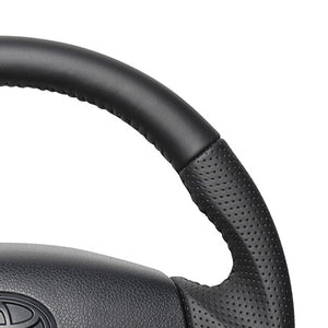 REAL ORIGINAL SERIES SOFT D SHAPE ALL LEATHER BLACK STITCH STEERING WHEEL FOR TOYOTA PRO BOX 160 : KOUKI  TYB-LPB-BK