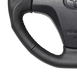 REAL ORIGINAL SERIES SOFT D SHAPE ALL LEATHER BLACK STITCH STEERING WHEEL FOR TOYOTA PRO BOX 160 : KOUKI  TYB-LPB-BK