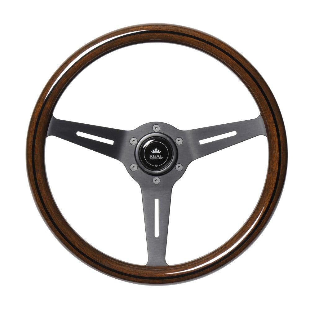 REAL REAL CLASSIC NORMAL TYPE 16 DARK BROWN WOOD LINE STEERING WHEEL FOR TOYOTA 86 ZN6 ZENKI RSS340-BRWL