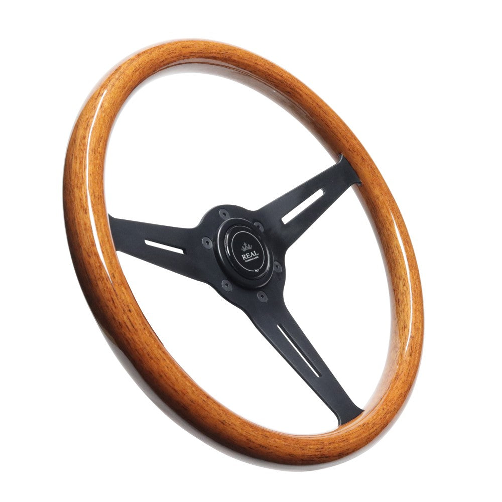 REAL REAL CLASSIC NORMAL TYPE 05 LIGHT BROWN WOOD STEERING WHEEL RSS340-LBW