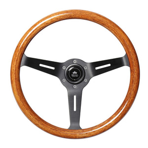 REAL REAL CLASSIC DEEP TYPE 05 LIGHT BROWN WOOD STEERING WHEEL RSS340-8-LBW