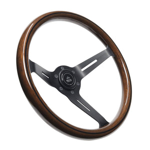 REAL REAL CLASSIC DEEP TYPE 16 DARK BROWN WOOD LINE STEERING WHEEL RSS340-8-BRWL