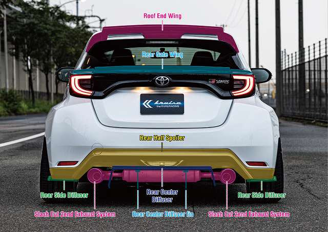 KUHL RACING KRUISE KR-GRYRR ROOF END WING ONE TONE PAINTED FOR TOYOTA GR YARIS GXPA16 KUHL-00009