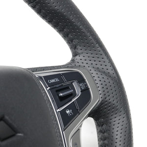 REAL ORIGINAL SERIES ROUND SHAPE ALL LEATHER BLACK STITCH STEERING WHEEL FOR MITSUBISHI DELICA D:5 CV W:LATE  MTA-LPB