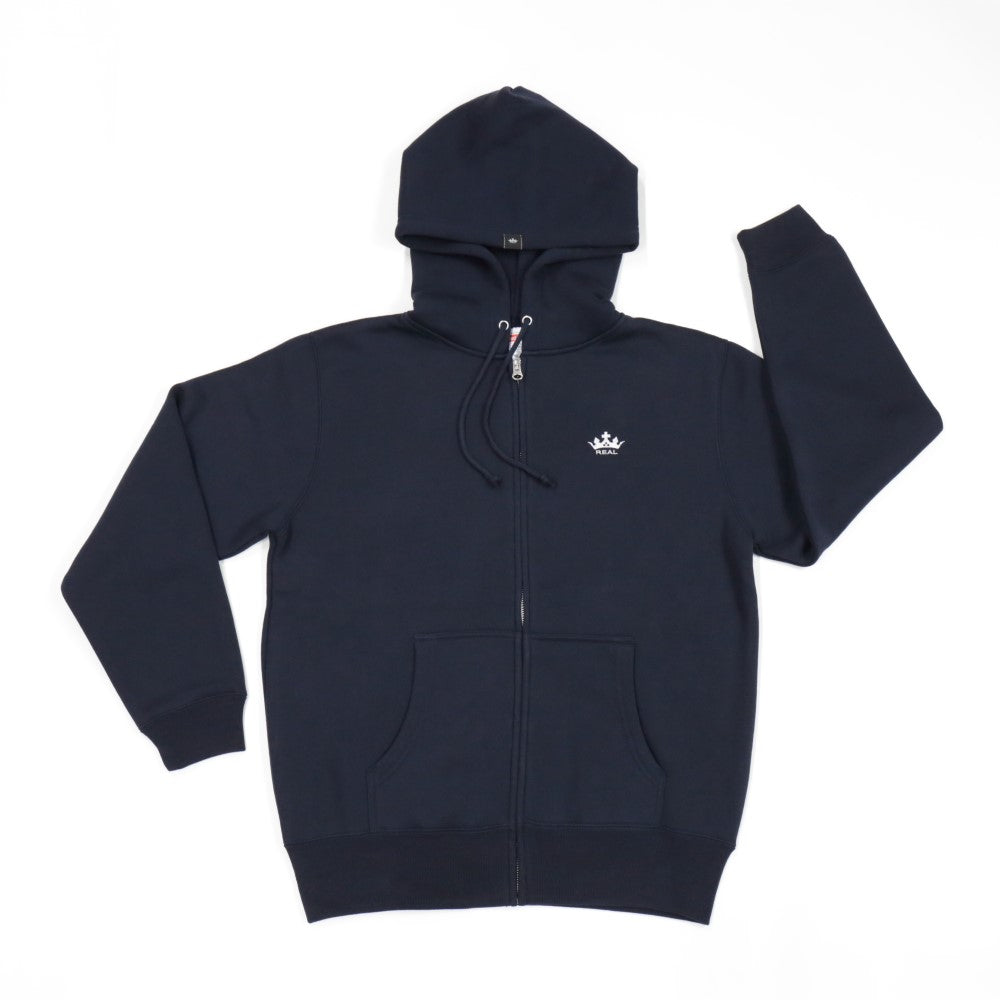 REAL FULL ZIP HOODIE NAVY M SIZE REAL-FZP-NV-M