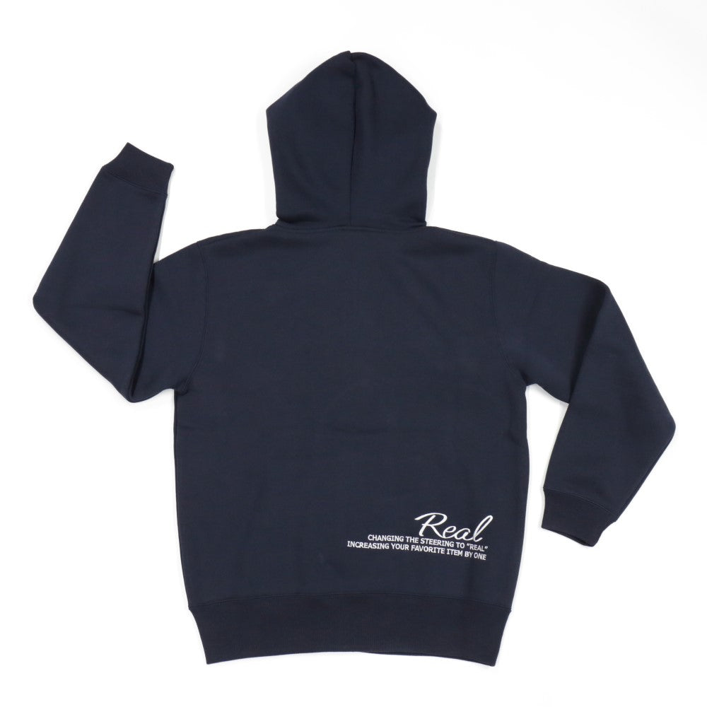 REAL FULL ZIP HOODIE NAVY L SIZE REAL-FZP-NV-L