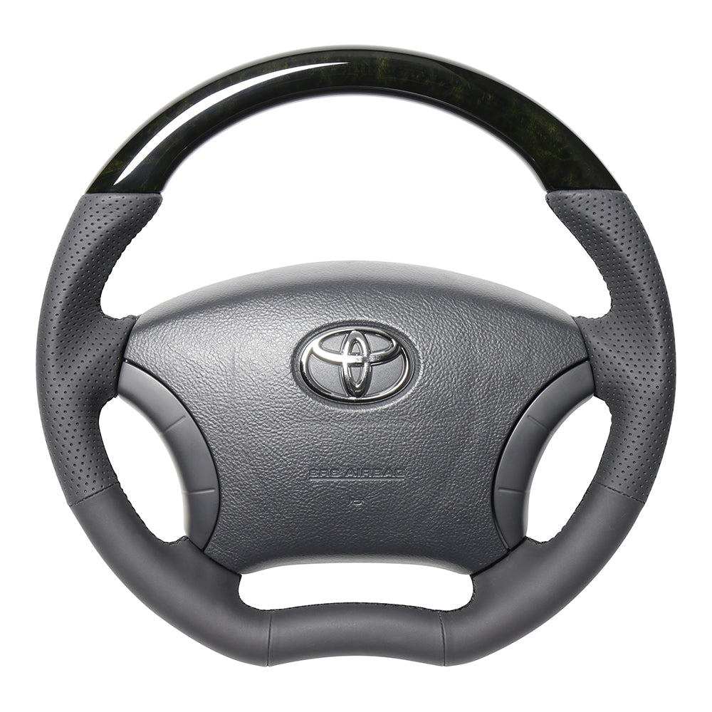 REAL ORIGINAL SERIES C SHAPE BLACK WOOD BLACK EURO STITCH STEERING WHEEL FOR TOYOTA TOWN ACE TRUCK S403 S413  TYH-BKW