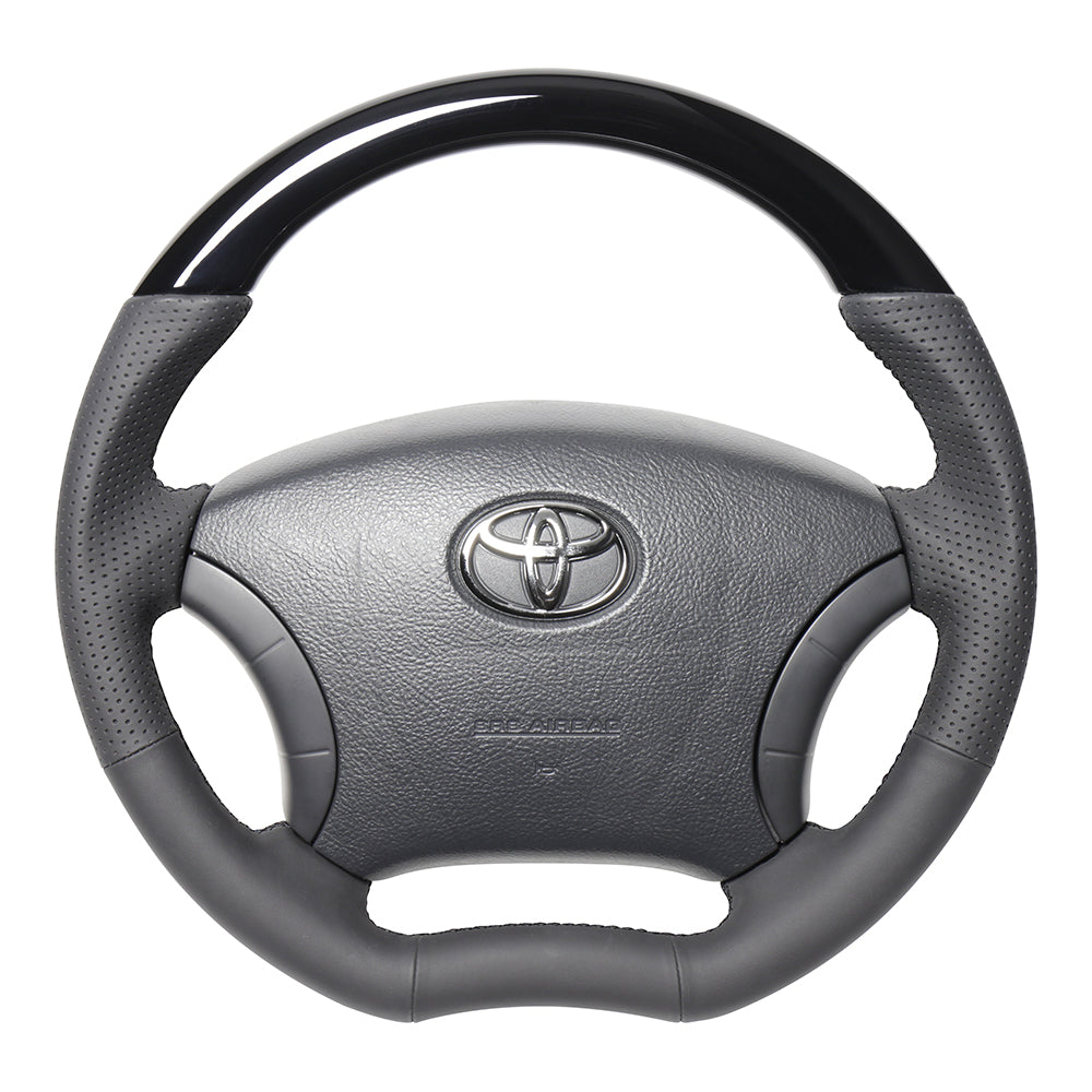 REAL ORIGINAL SERIES C SHAPE PIANO BLACK BLACK EURO STITCH STEERING WHEEL FOR TOYOTA TOWN ACE TRUCK S403 S413  TYH-PBW