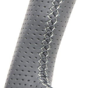 REAL ORIGINAL SERIES SOFT D SHAPE ALL LEATHER SILVER X BLACK EURO STITCH STEERING WHEEL FOR TOYOTA GR YARIS GXPA16 MXPA12 TYI-LPB-SL