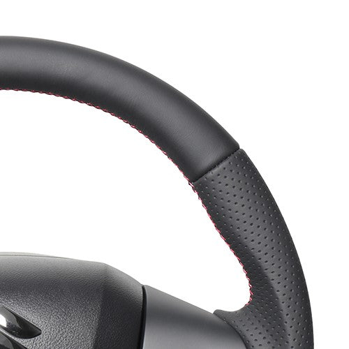 REAL ORIGINAL SERIES SOFT D SHAPE ALL LEATHER RED X BLACK EURO STITCH STEERING WHEEL FOR SUZUKI WAGON R SMILE MX81S MX91S  SZC-LPB-RD