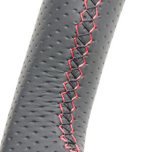 REAL ORIGINAL SERIES SOFT D SHAPE ALL LEATHER RED X BLACK EURO STITCH STEERING WHEEL FOR SUZUKI WAGON R STINGRAY HYBRID MH55S MH95S  SZC-LPB-RD