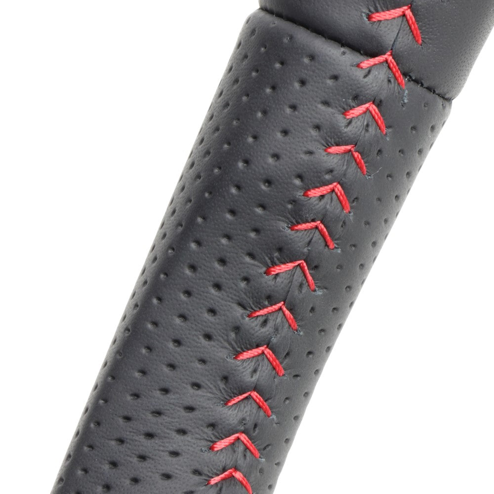 REAL ORIGINAL SERIES SOFT D SHAPE ALL LEATHER RED STITCH STEERING WHEEL FOR TOYOTA PIXIS EPOCH LA350A LA360A  DIA-LPB-RD