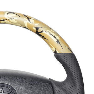 REAL ORIGINAL SERIES SOFT D SHAPE BEIGE CAMOUFLAGE PRINT BLACK STITCH STEERING WHEEL FOR SUBARU SAMBAR TRUCK S500J: ZENKI S510J: ZENKI TYB-BGT-BK