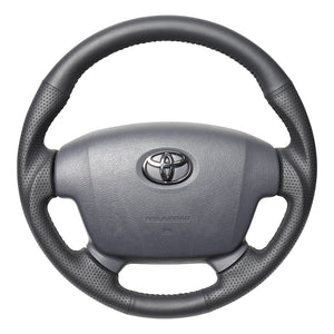 REAL PREMIUM SERIES ROUND SHAPE ALL LEATHER GRAY STITCH STEERING WHEEL FOR TOYOTA LAND CRUISER 70  H204P-LPB-70