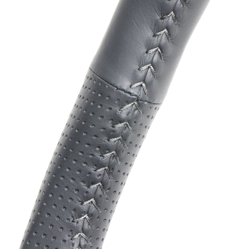 REAL PREMIUM SERIES ROUND SHAPE ALL LEATHER GRAY STITCH STEERING WHEEL FOR TOYOTA LAND CRUISER 70  H204P-LPB-70