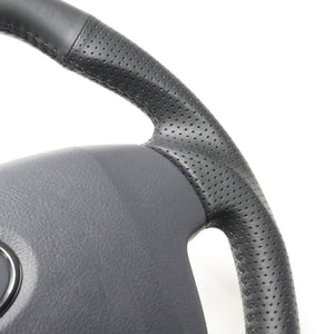REAL PREMIUM SERIES ROUND SHAPE ALL LEATHER GRAY STITCH STEERING WHEEL FOR TOYOTA LAND CRUISER 70  H204P-LPB-70