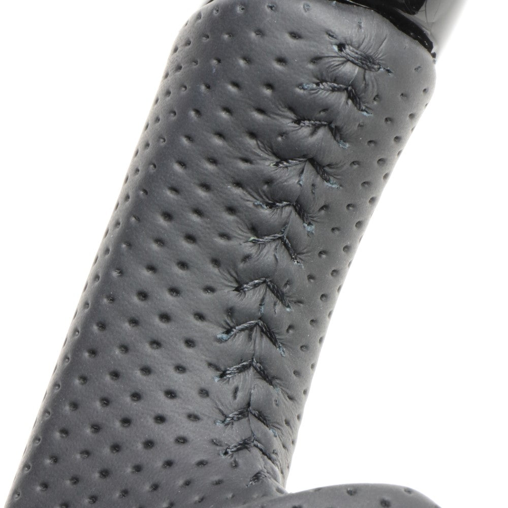 REAL ORIGINAL SERIES D SHAPE 38B BLACK WOOD BLACK STITCH STEERING WHEEL FOR TOYOTA AQUA MXPK10  TYJ-38BBKW