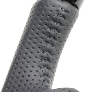 REAL ORIGINAL SERIES D SHAPE 38B BLACK WOOD BLACK STITCH STEERING WHEEL FOR TOYOTA AQUA MXPK10  TYJ-38BBKW