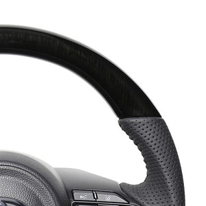 REAL ORIGINAL SERIES D SHAPE 38B BLACK WOOD BLACK STITCH STEERING WHEEL FOR TOYOTA YARIS CROSS GR SPORT MXPJ10 MXPB10  TYJ-38BBKW