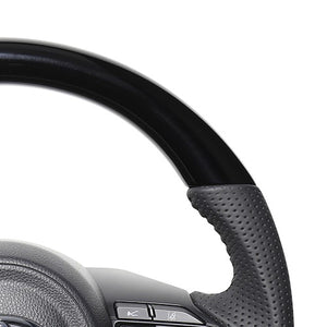 REAL ORIGINAL SERIES D SHAPE PIANO BLACK BLACK STITCH STEERING WHEEL FOR TOYOTA YARIS CROSS GR SPORT MXPJ10 MXPB10  TYJ-PBW