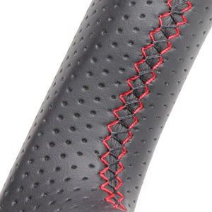 REAL ORIGINAL SERIES GUN GRIP GENUINE SAME DIAMETER ROUND SHAPE PEARL RED RED X BLACK EURO STITCH STEERING WHEEL FOR TOYOTA HIACE 200 : 4 TYPE OR KOUKI  H204-RDW-RD