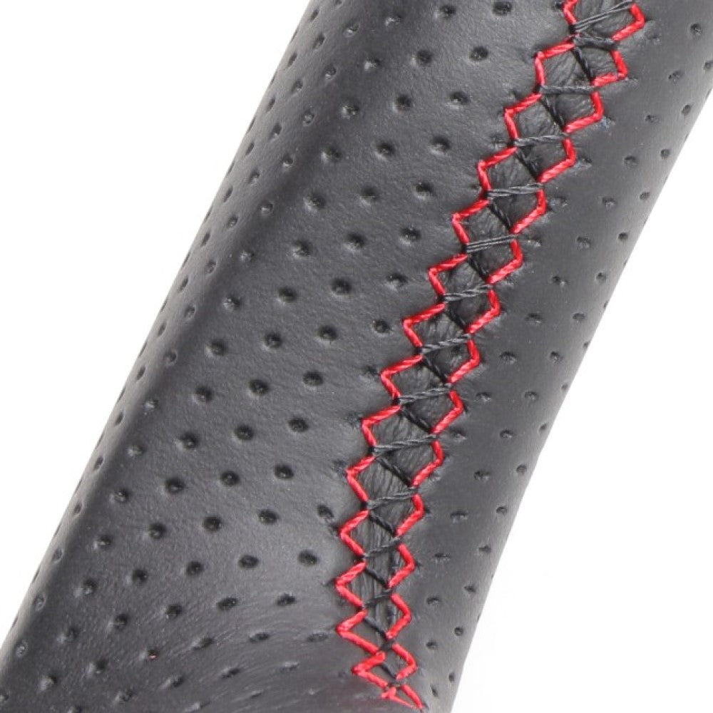 REAL ORIGINAL SERIES GUN GRIP GENUINE SAME DIAMETER ROUND SHAPE PEARL RED RED X BLACK EURO STITCH STEERING WHEEL FOR TOYOTA REGIUS ACE 200 : 4 TYPE OR KOUKI  H204-RDW-RD