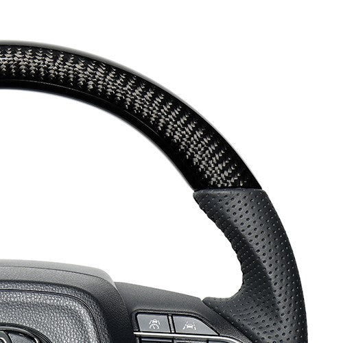 REAL ORIGINAL SERIES D SHAPE BLACK CARBON BLACK STITCH STEERING