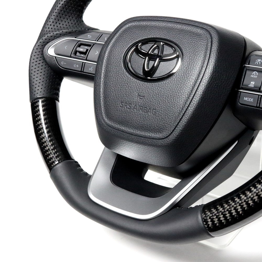 REAL ORIGINAL SERIES D SHAPE BLACK CARBON BLACK STITCH STEERING