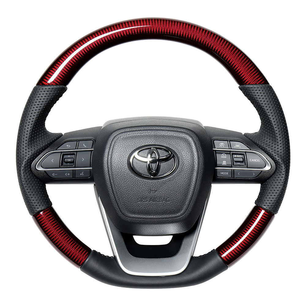 REAL ORIGINAL SERIES D SHAPE RED CARBON BLACK STITCH STEERING WHEEL FOR TOYOTA NOAH 90  TYK-RDC