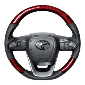 REAL ORIGINAL SERIES D SHAPE RED CARBON BLACK STITCH STEERING WHEEL FOR TOYOTA VOXY 90  TYK-RDC