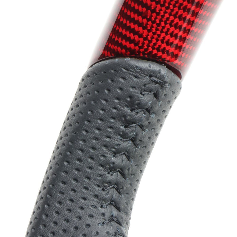 REAL ORIGINAL SERIES D SHAPE RED CARBON BLACK STITCH STEERING WHEEL FOR TOYOTA NOAH 90  TYK-RDC