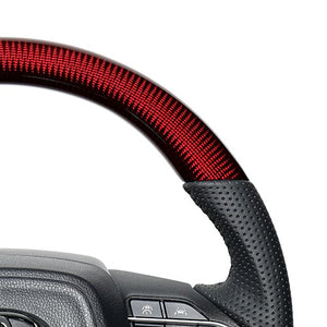 REAL ORIGINAL SERIES D SHAPE RED CARBON BLACK STITCH STEERING WHEEL FOR TOYOTA NOAH 90  TYK-RDC