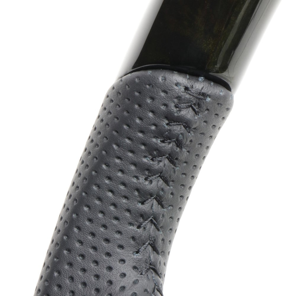 REAL ORIGINAL SERIES D SHAPE BLACK WOOD BLACK STITCH STEERING WHEEL FOR TOYOTA NOAH 90  TYK-BKW